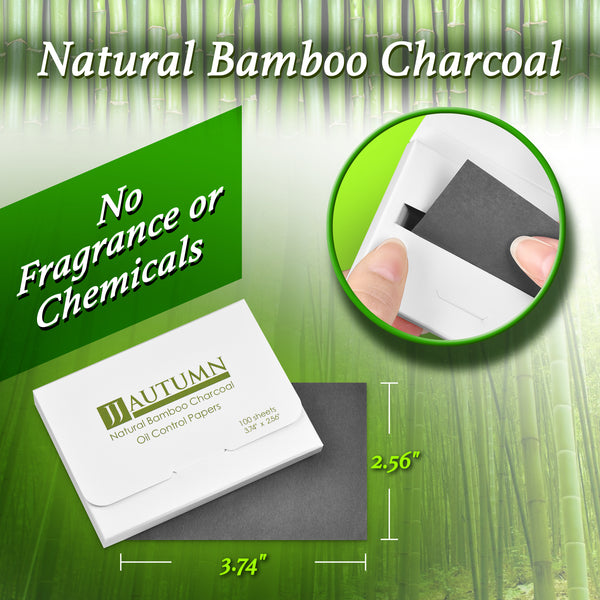 Premium Natural Bamboo Charcoal Oil Absorbing Blotting Facial Tissues -100 Sheets Pack